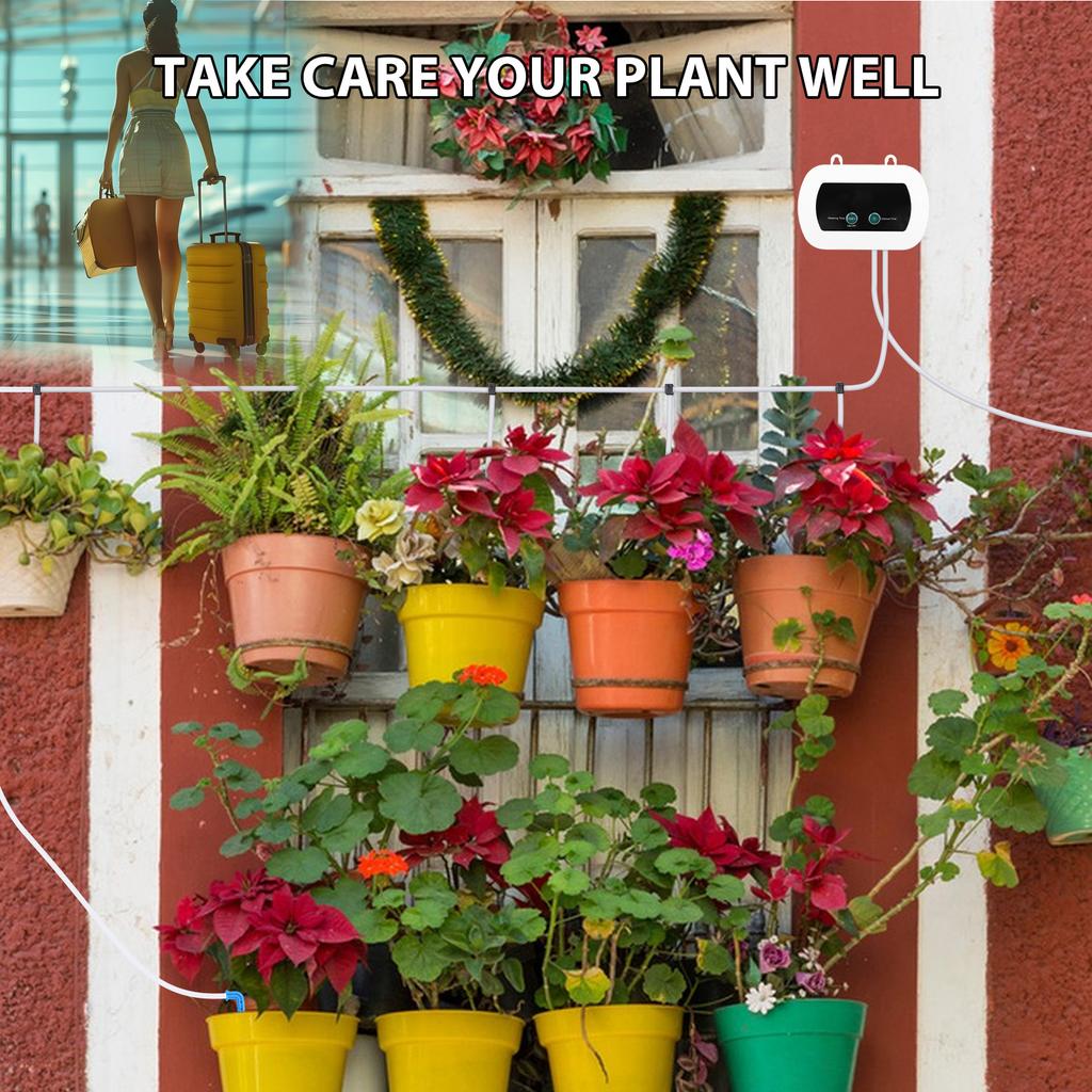 Smart Automatic Watering System Plant Waterer for 10 Potted Plants 400ml/min Flowrate IP65 Impermeable Drip Irrigation System
