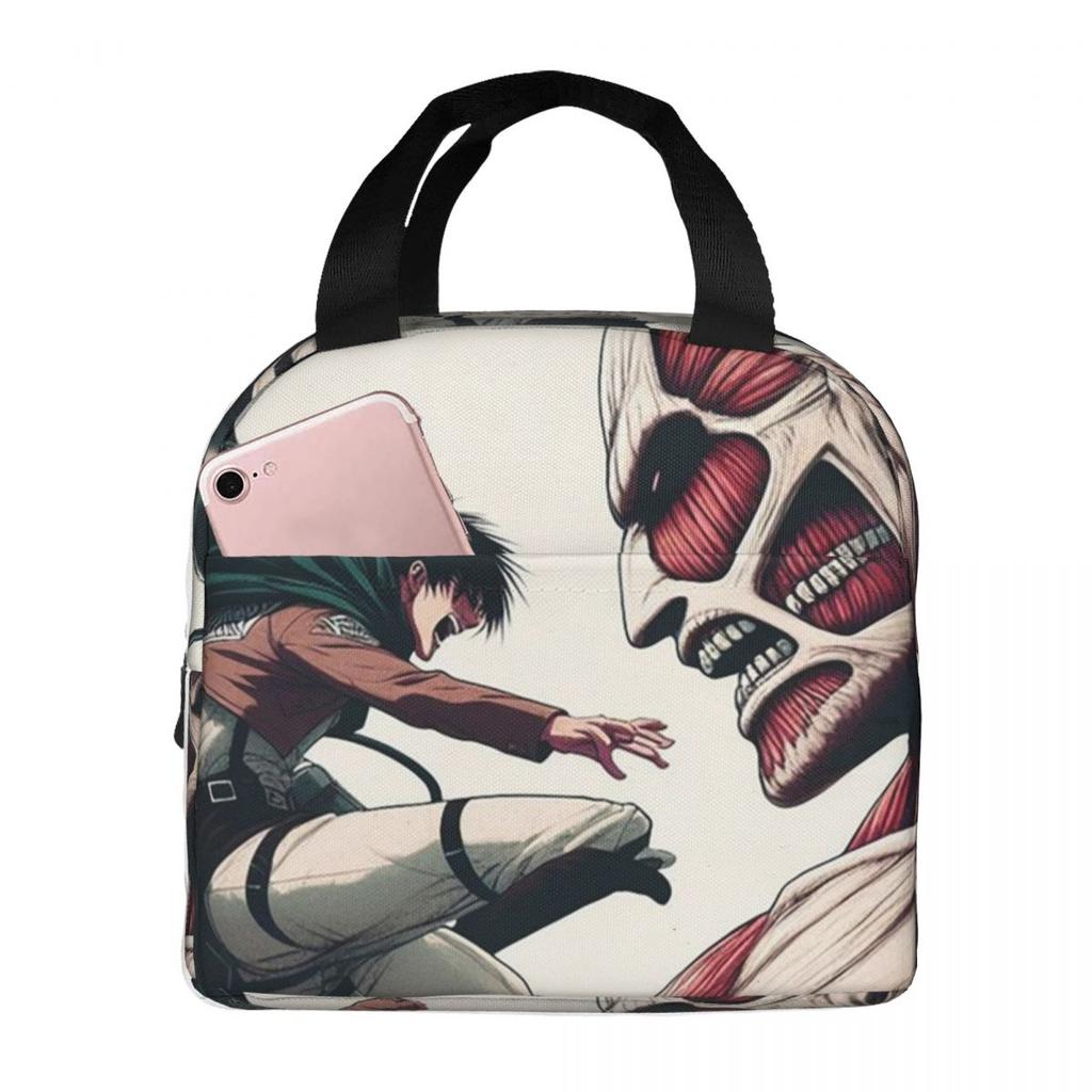 Attack On Titan Anime Insulated Lunch Bag for Kids School Cooler Thermal Food Box Tote Portable Lunch Boxes Container