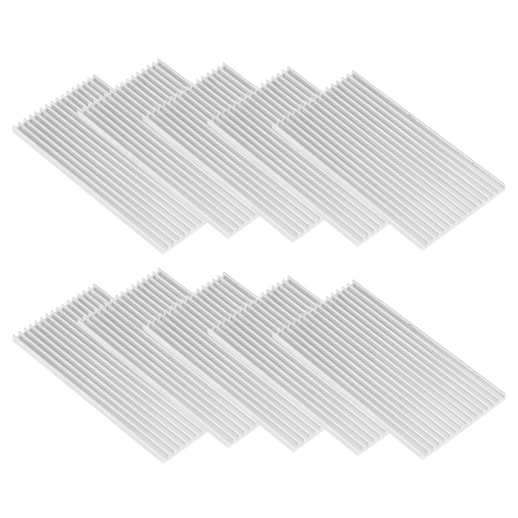 10Pcs Aluminum Heat Sink Heat Dissipation Cooling Sheet for Routers CPU Q50 X 4 X 100