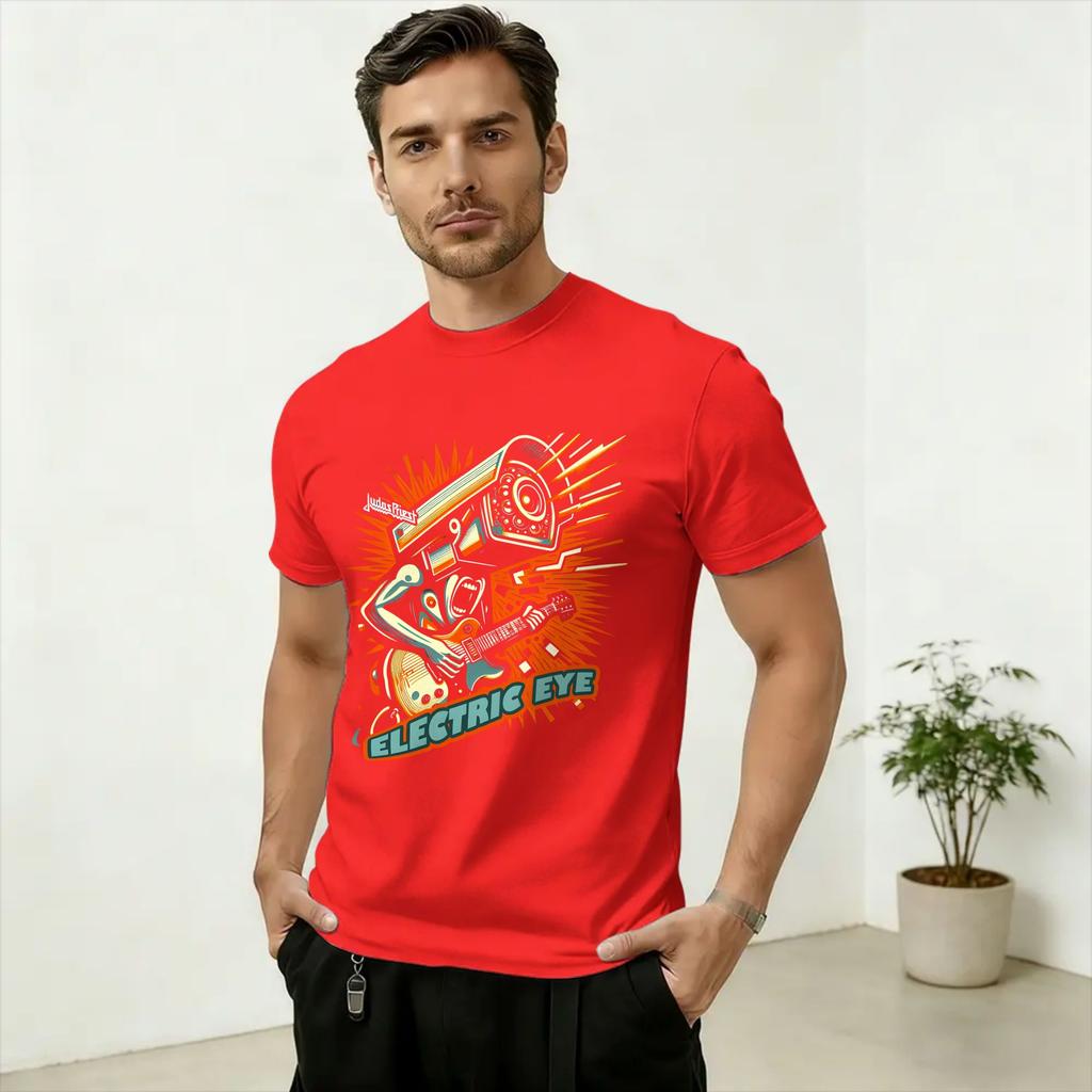 Punk Judas Priest Band Art TShirt Unisex Crazy Cotton Tees Crew Neck Short Sleeve T Shirt Printing Clothes