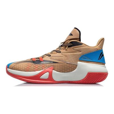 Li Ning Speed SE Durable Non-Slip Mid-Top Basketball Shoes Men Basketball Shoes Brown ABPR061-4
