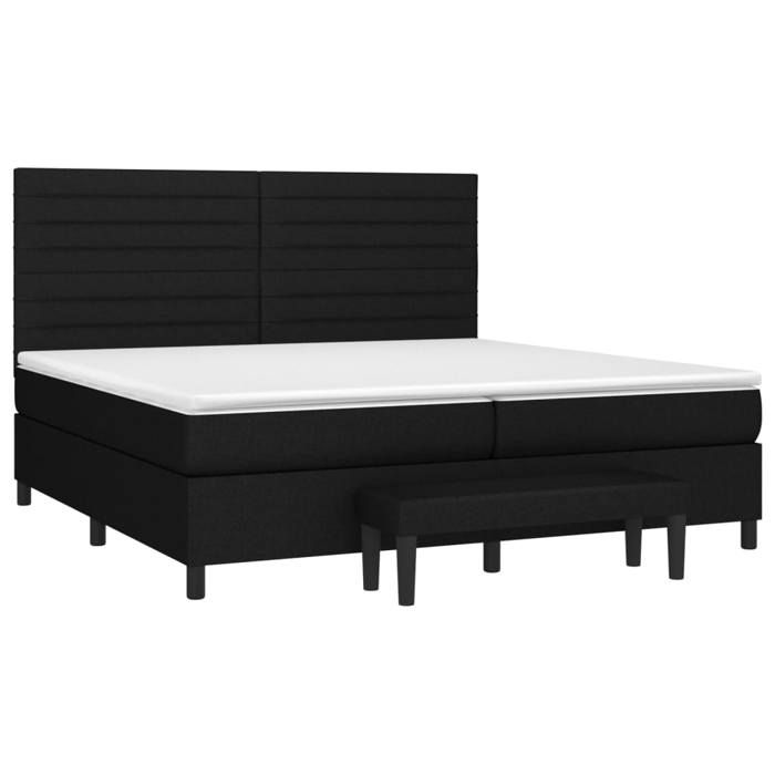 Maison Exclusive - Sommier à lattes de lit avec matelas Noir 200x200 cm Tissu