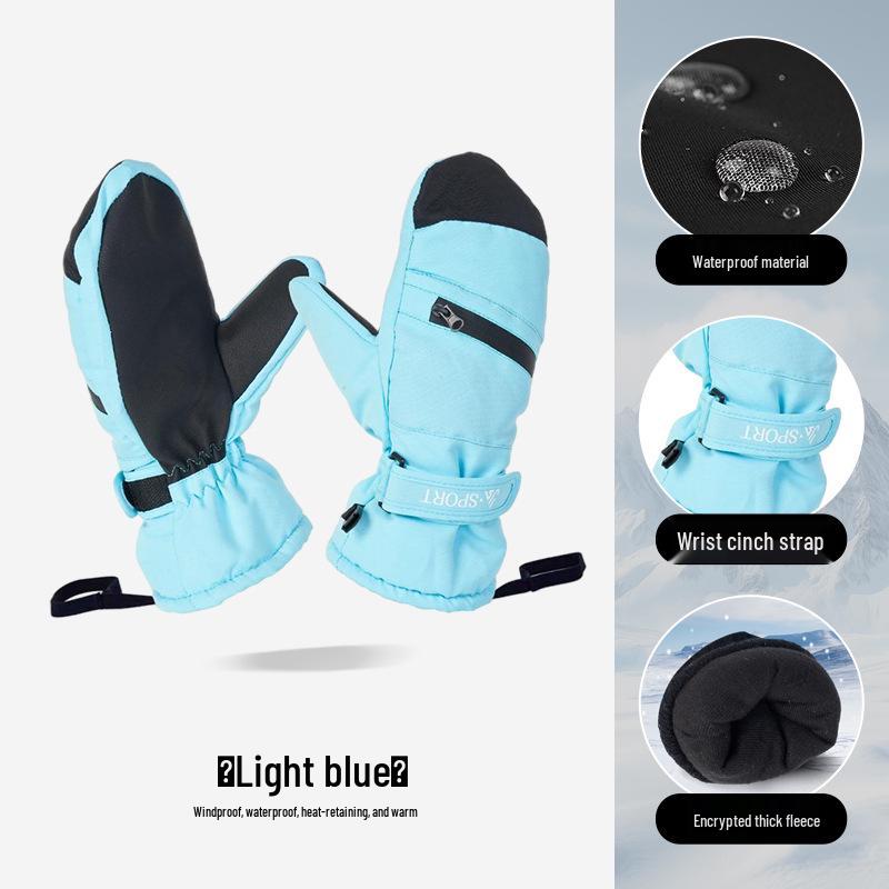 Unisex zimní lyžařské rukavice: Silný samet, voděodolný, větruodolný, dotykový displej, protiskluzový pro venkovní cyklistiku