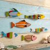 Maritimer Stil Holzfisch Wanddeko Vintage Rustikal Mediterran Fisch Wandkunst Handgefertigt Bunt