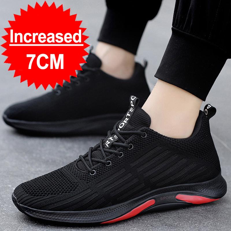 Sneakers Tall Men's Elevator Shoes For Men Leisure Height Increase Insole 7cm Casual Luxury Mesh Summer Running Shoes Skateboard