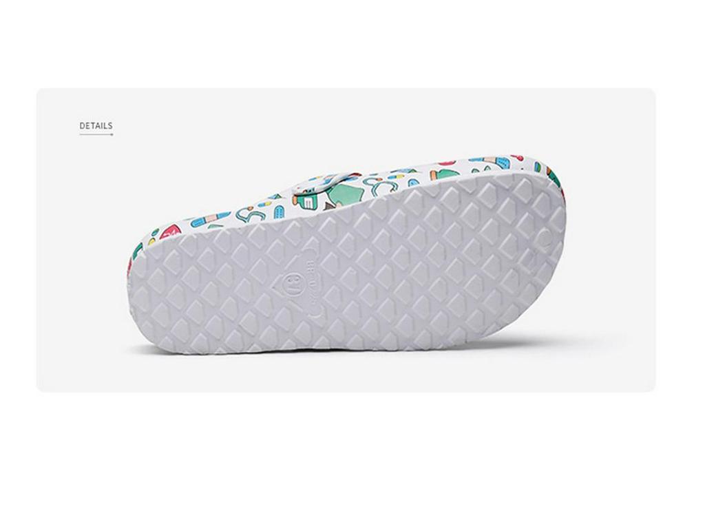 Kreskówkowe kapcie pielęgniarskie z zakrytymi palcami: Unisex Miękka Podeszwa EVA Obuwie Ochronne do Laboratorium, Studia lub Sali Operacyjnej