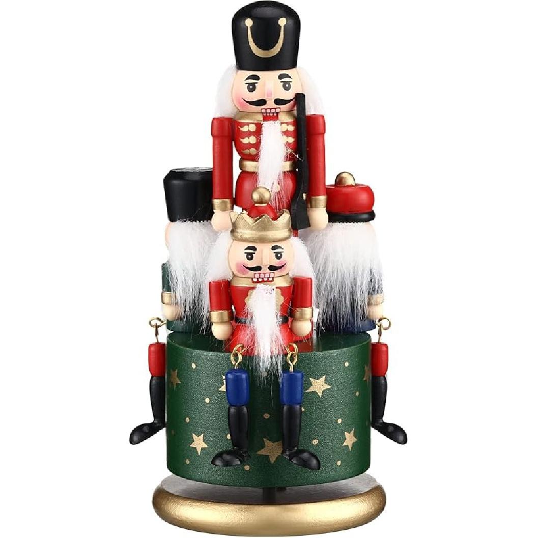 Музыкальная шкатулка Щелкунчик Деревянный Щелкунчик Солдатик Игрушка Ручной работы Фигурки Щелкунчика Рождественские Щелкунчики Солдатики Заводная Музыкальная Шкатулка Заводной Рождественский Fresh Style