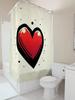 Splattered Heart Shower Curtain - Waterproof, Mildew-Resistant, Machine Washable For Modern Bathroom Decor