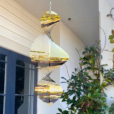 Adorno colgante de metal 3D con forma de espiral para colgar en la ventana, jardín, patio, interior y exterior, resistente a la intemperie
