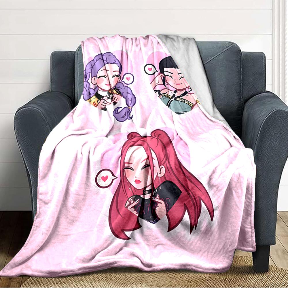 1pc KPop Demon Hunters22 Blanket, Gift, for Men and Women, Soft Blanket, Good for Sofa Bed Couch Travel, Lightweight Flannel Blanket