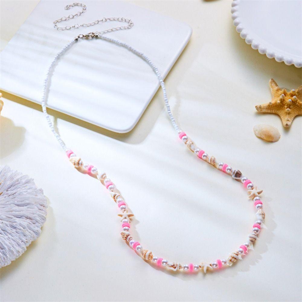 Acrylic Starfish Shell Waist Chain Colorful Rice Beads Belly Chain Sea Star Waist Chain  Festival