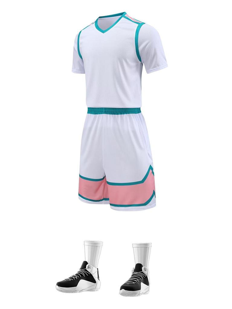 Unisex Basketball Uniform Set, Number Print, Dual-Pocket, 3XS-4XL