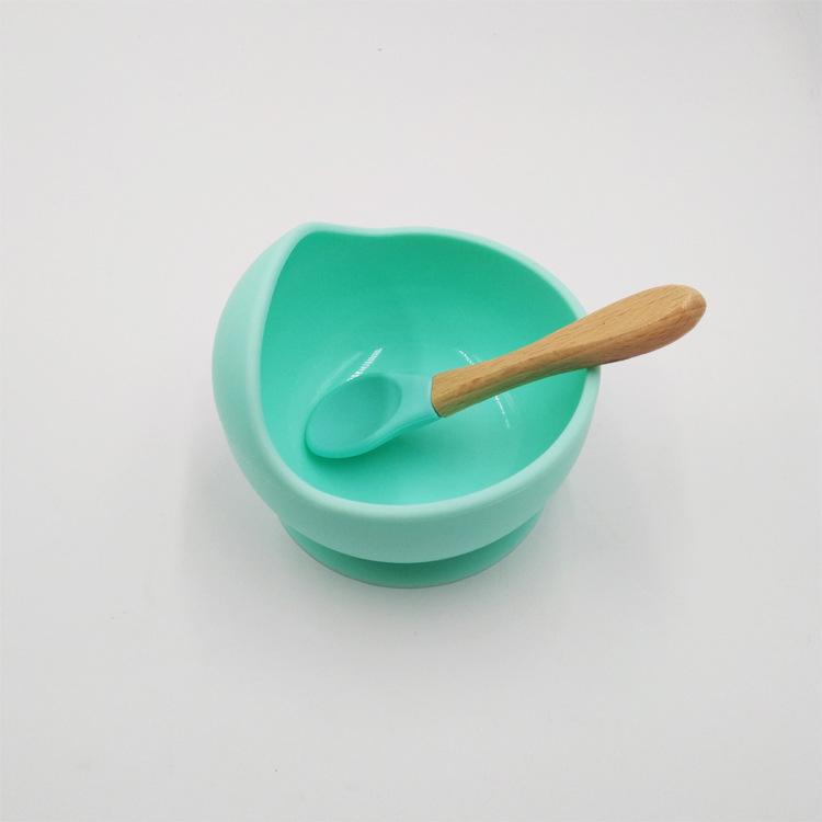 In-Stock Silicone Feeding Set for Infants and Toddlers: Suction Cup Bowl & Spoon