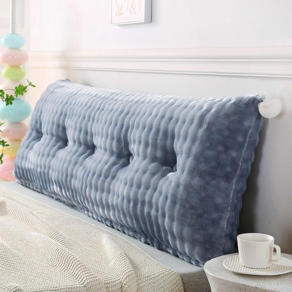 Odnímatelný čelo postele čtecí polštář, plyšový zádový polštář, klínový polštář na postel a pohovku