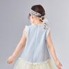 [A-line version mesh wood ear] Infant and young girls' dress 25 summer children's casual fashion top