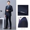Romax Men's Formal Business Suit Jacket - Dark Blue Faux Wool