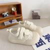 Cream Velcro Little White Shoes Female Ugly Cute Autumn New Chic Niche Korean Version Big Head Board Shoes Platform Bread Shoes