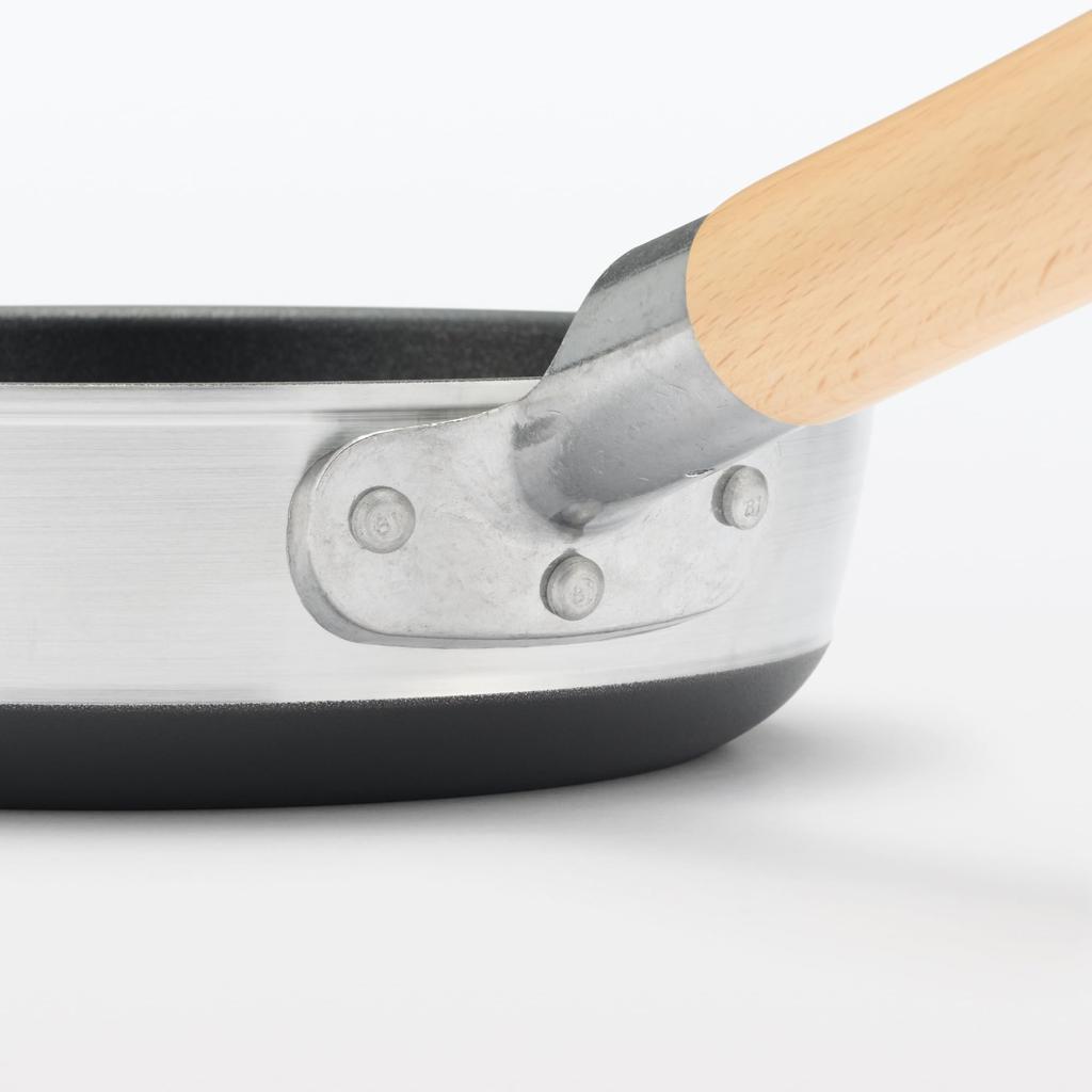 MUJI Non-Stick Frying Pan with Wide Cooking Surface, 20cm Diameter, Shallow Type, Induction Compatible, 83453756