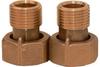 Brass Screw Connections for Water Meters DN25 (1"), Set: 2 Male Connectors + 2 Nuts
