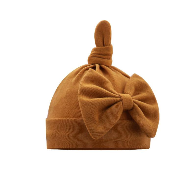 Newborn Baby Cotton Hat with Large Bow Infant Hospital Hat Baby Warm Beanie Bows for Headwear Soft Headwrap Turban Head Wear