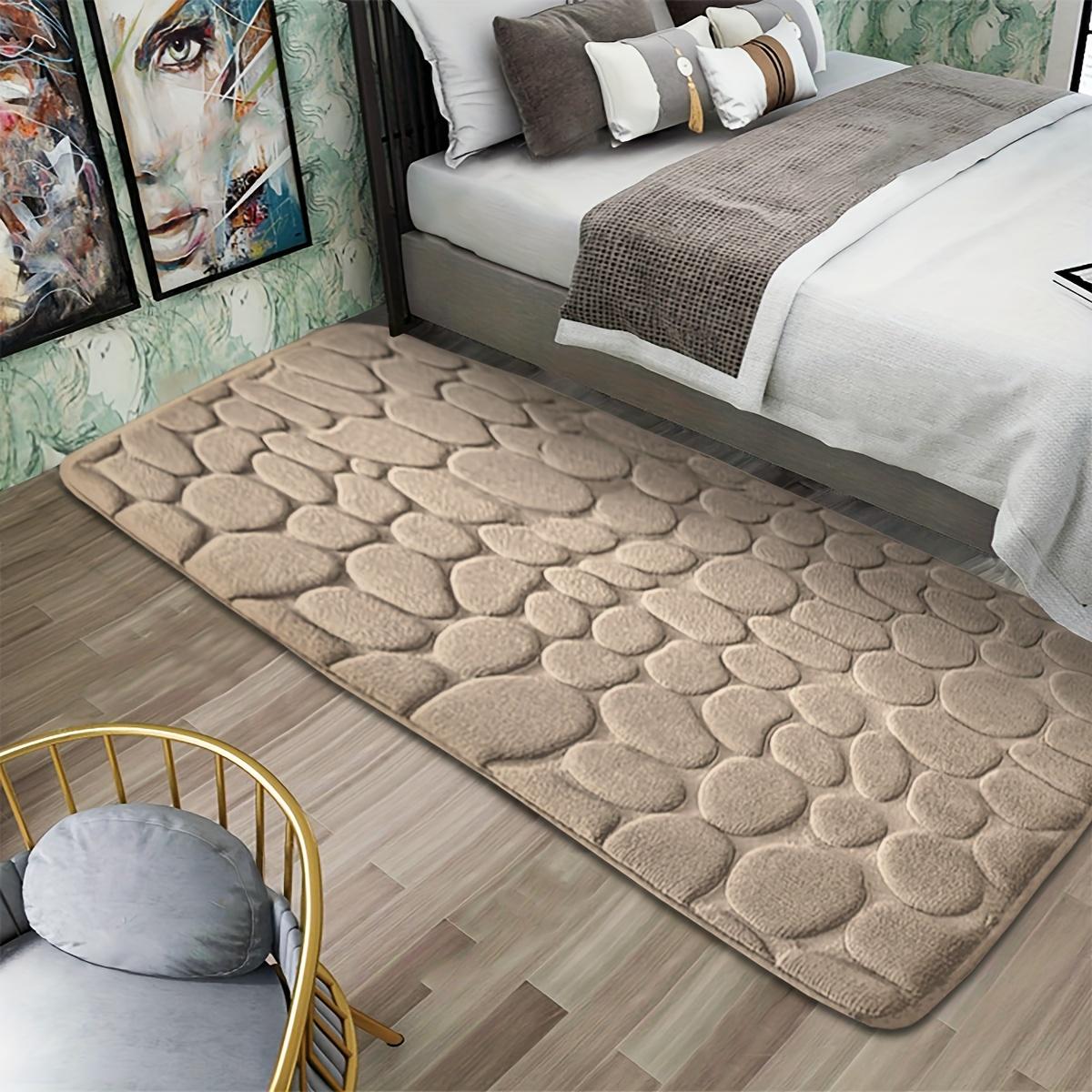 

Толстый тисненый прикроватный мягкий коврик для ног фланелевый большого размера ковер для спальни дверной противоскользящий коврик для пола 400MMx600MM абрикосовый