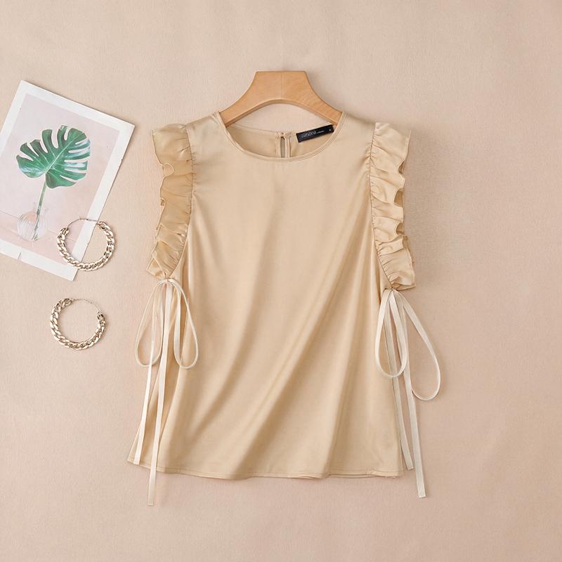 ZANZEA Canotte senza maniche casual da donna con scollo tondo tinta unita