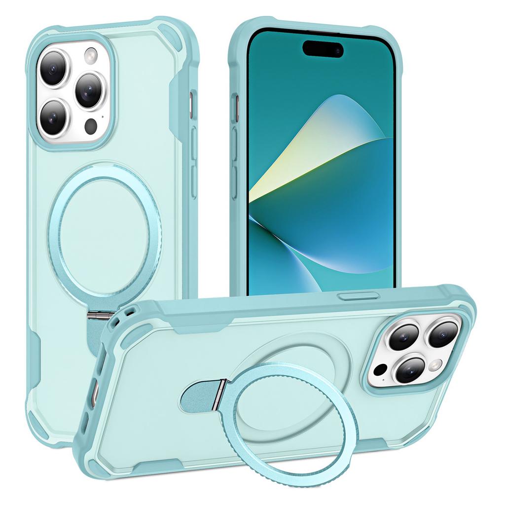 For iPhone 16 Pro Max Case Compatible with MagSafe Kickstand TPU+PC Shockproof Phone Back Cover