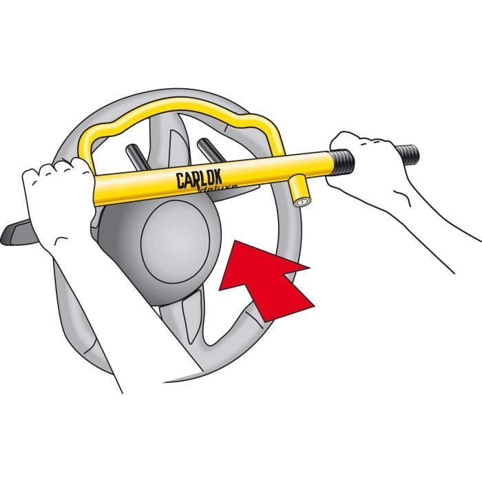 Tierxxl KLEINMETALL Carlok Deluxe voiture Barre antivol volant griffes d'arrêt