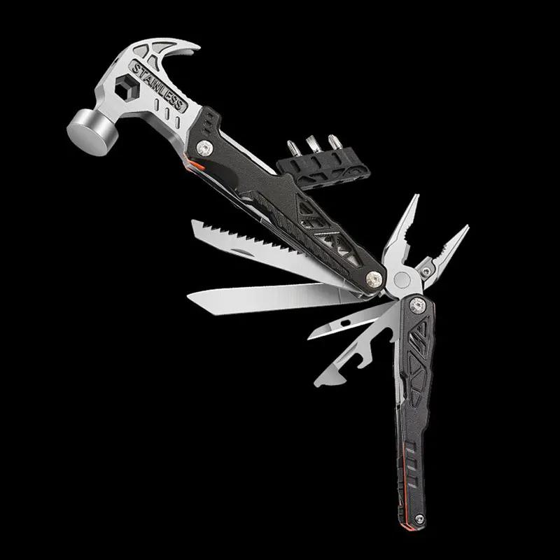 Multi Functional Stainless Steel Folding Sheep Horn Hammer Tool Field Emergency EDC Manual Combination Tool