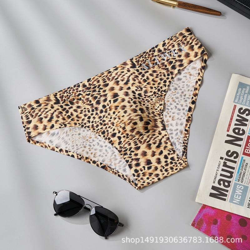 

Мужская 3D выпуклая сумка сексуальная сумка letter egg леопардовый принт ледяной шелк нижнее белье трусы леопардовые брюки M