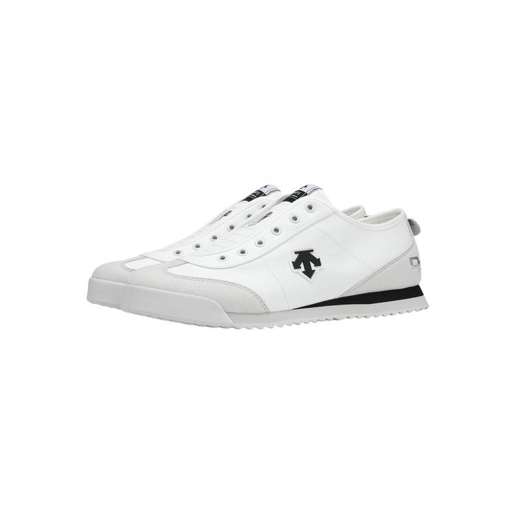 Descente Chron Tempo Fabric Synthetic Leather T-Head Shoes Classic Retro Low-Top Casual Shoes Men sneakers White D5231LSN25-WT