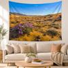 Desert Flower Tapestry Wall Hanging Purple Wildflower Landscape Large Fabric Wall Tapestries Boho Home Room Decor for Bedroom