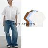 Spring New Women's Clothing Minimalist Casual Pocket Decorated Poplin Cotton Short Sleeve Shirt Top 4764025