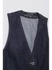 Women's European & American Style Sleeveless Denim Vest and Wide-Leg Pants Set