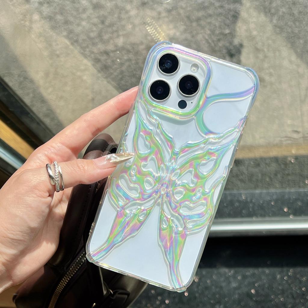 ins electroplated hollow butterfly mobile phone case is suitable for Apple 16 three-dimensional heat dissipation color plating case iphone13