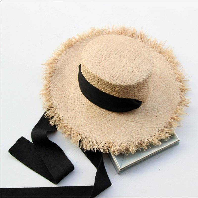 Children's Parent-child Straw Hat Raffia Woven Straw Hat Women's Streamer Children's Dome Hand-woven Sun Hat Beach Hat