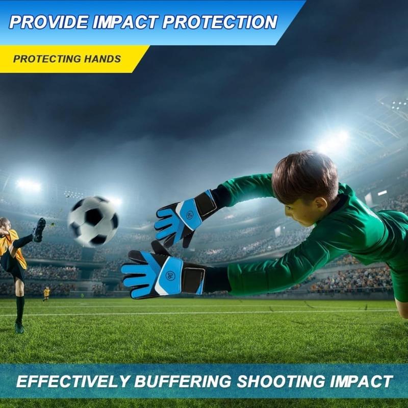 Football Goalkeeper Glove Thickened Soccer Goalie Gloves Adjustable Elastic Full Finger Glove for Kids and Adults