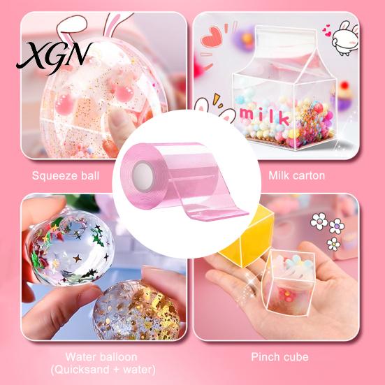 Kids Party Craft Supplies Nano Tape Bubble Kit with Glitter Beads DIY Stress Relief Toy Set Accessories for Adults Creative Making Favors Relaxation