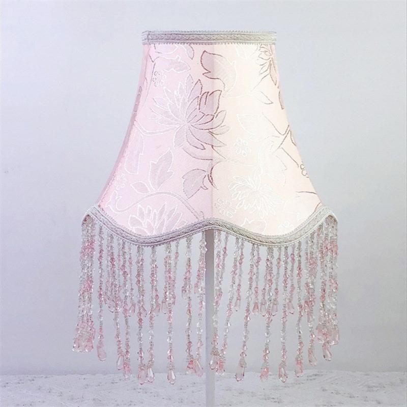 Soft Light Filtering Cloth Lamp Shade With Delicate Lace Trim Elegant Fringe Lampshades For Reading And Relaxation