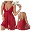 Sexy Red Lace Babydoll, Erotic Lingerie + Thong