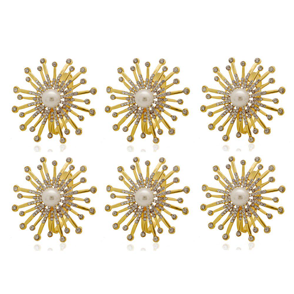 4-12 pezzi/set Anelli per tovaglioli di Natale con rubini e strass di lusso, adatti per la decorazione della tavola di Natale | SHEIN ALIA