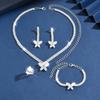 Set Niche Butterfly Zircon Wedding Necklace Bridal Earrings Jewelry Banquet Jewelry Collarbone Chain Women