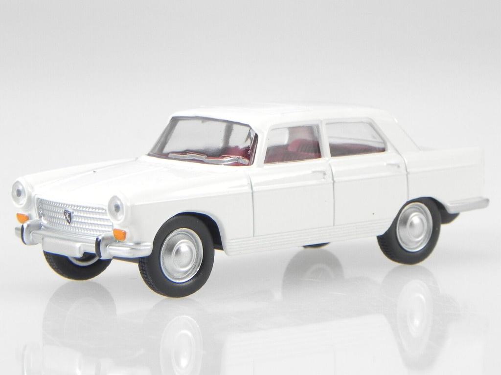 Norev 1/64 Peugeot 404 1961 White Peugeot 404 Courchevel White Die-Cast Model