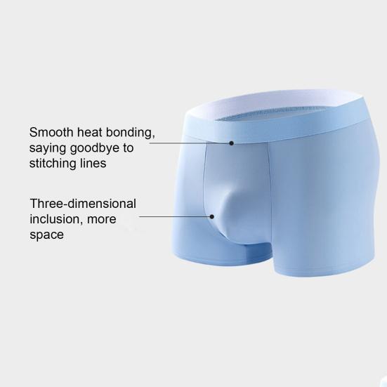 Boxershorts, Mittelhohe EisSeiden-Boxershorts, Enganliegend, U-Konvex, Schnelltrocknend, Sommerunterwäsche für den täglichen Gebrauch und zum Schlafen
