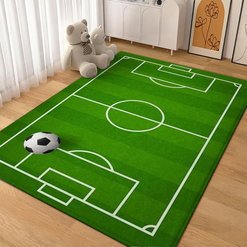 Soccer Ball Water Splash Print Theme Rug Soft Texture Nonslip Carpet For Hallway Balcony Study Home Party Decor Christmas Gift