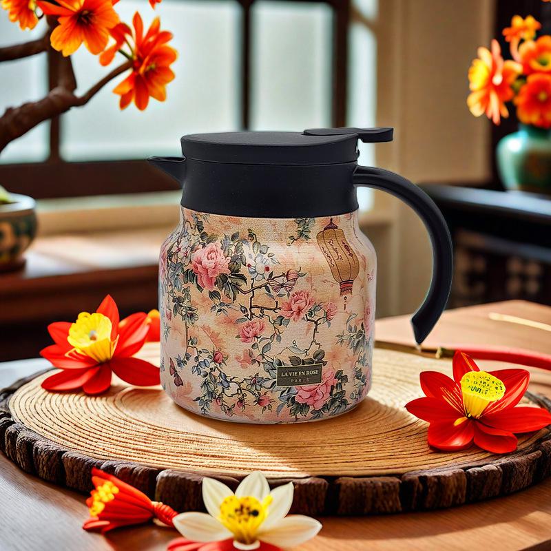 316 Stainless Steel Insulated Stewing Teapot with Tea and Water Separator, Large Capacity, Ideal for Home or Office.