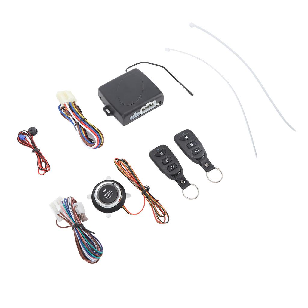 DC12V Keyless Entry Car Alarm System with Remote Engine Starter and Push To Start Iginition Button Bluetooth Type