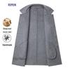 LOMON Men's Double-Sided Wool Blend Overcoat