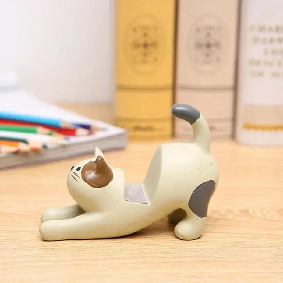 1 Pcs Home Decor Cute Creative Small Ornament Multi-functional Desk Decor Resin Cat Phone Holder Accessories Kawaii Accessories