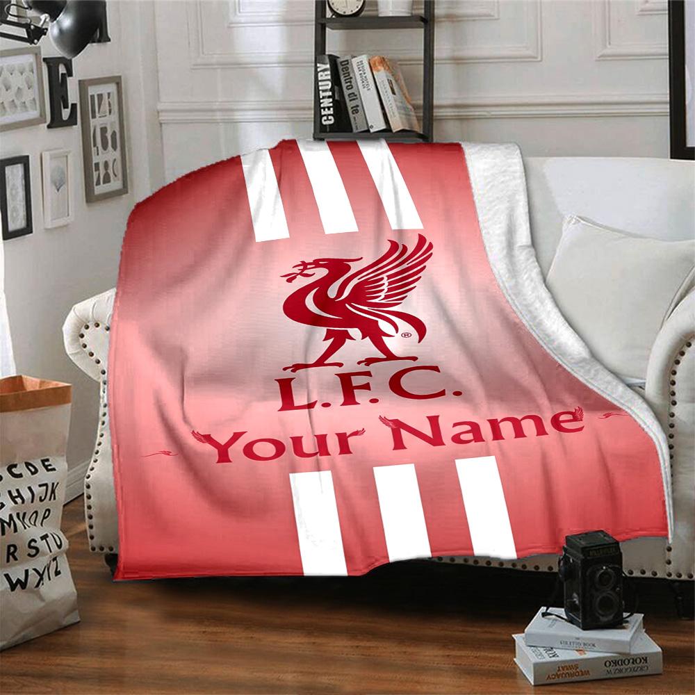 Liverpool Customize Text Blanket Gift Customizable Blanket Comfortable Perfect for Nap Chair Home Decor Picnics All-Season Use